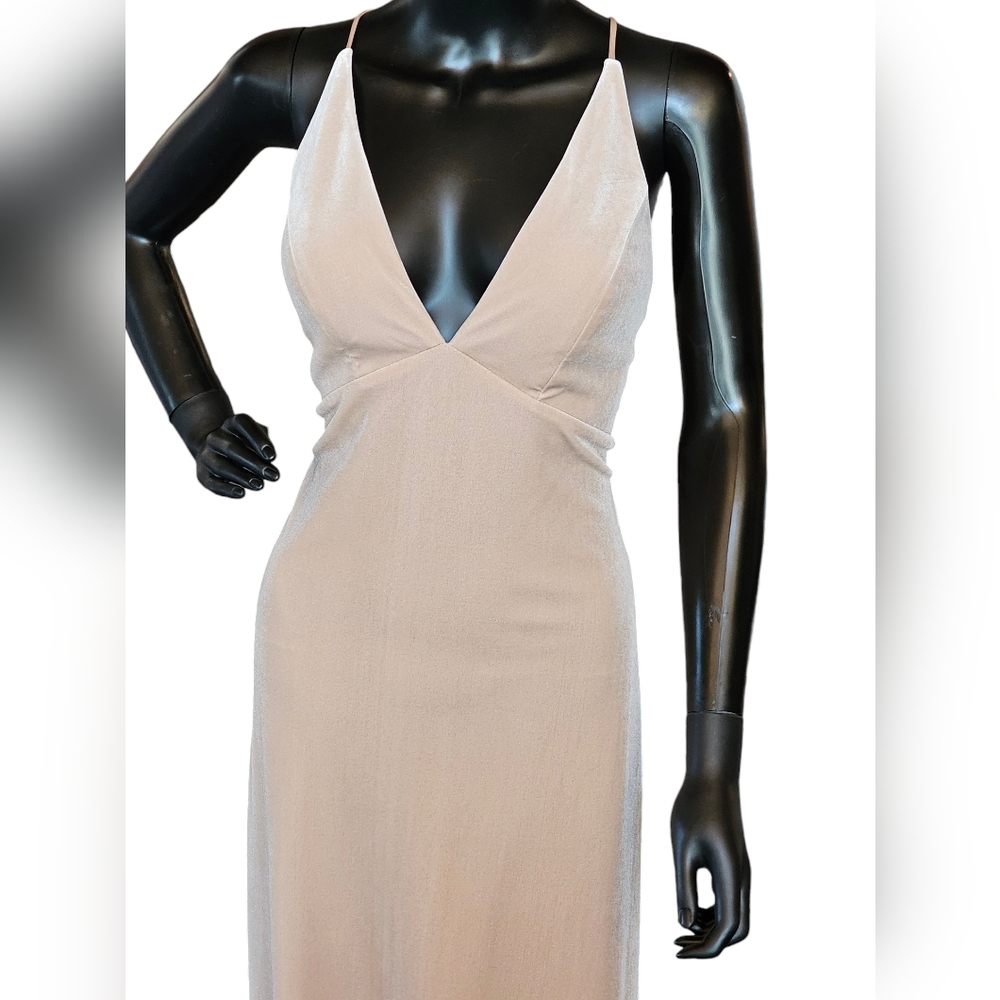 Jenny Yoo Prosecco Blush Velvet Gown - Picture 2 of 8